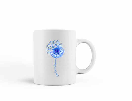 Colon Cancer Awareness Sunflower whimsical Mug