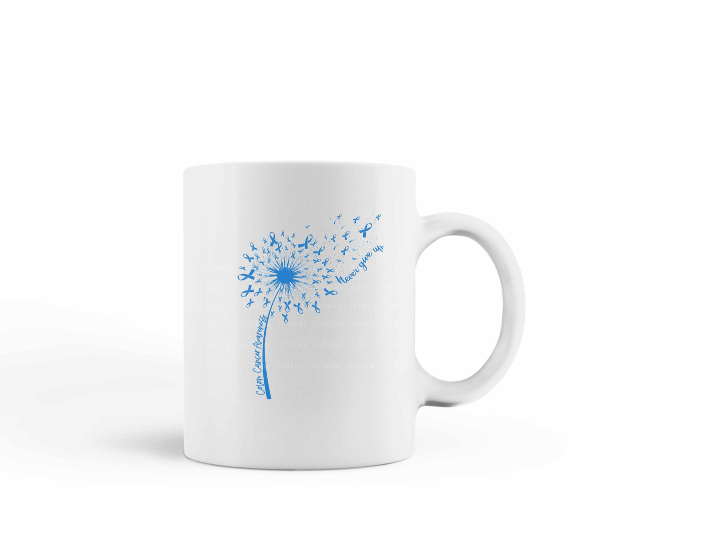 Colon Cancer Dandelion Blue ribbon Mug