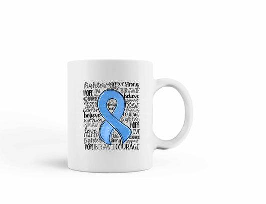 Colon Cancer ribbon typography Mug