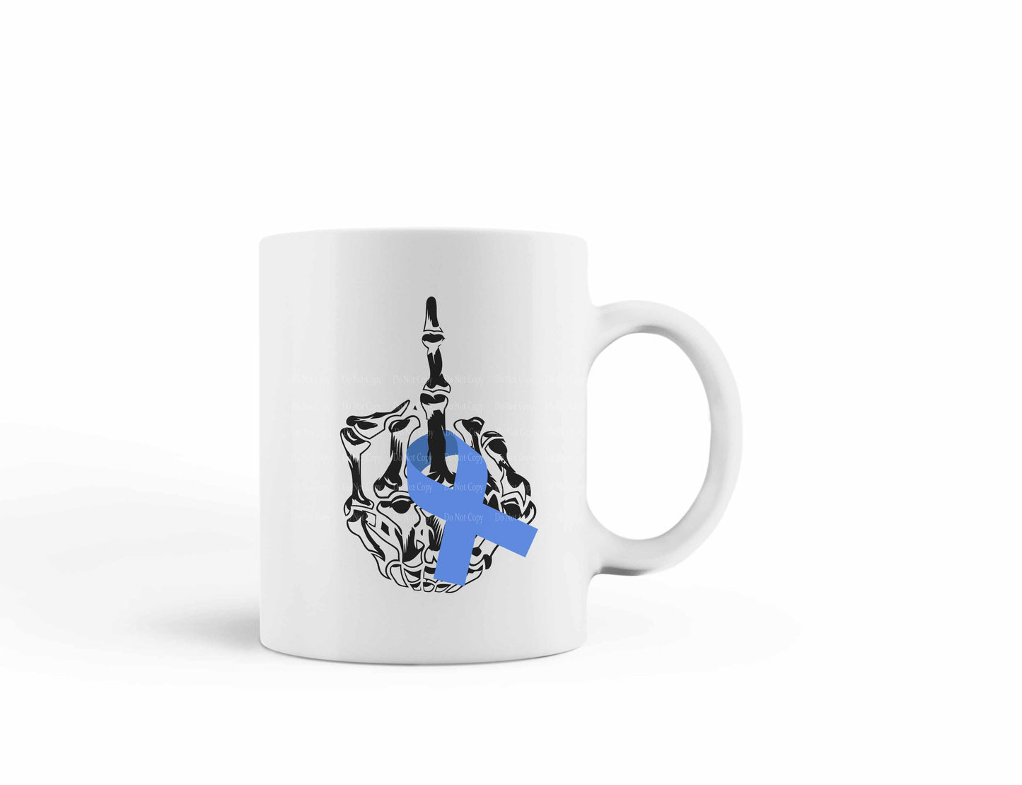 Colon Cancer Skeleton Hand Middle Finger Mug