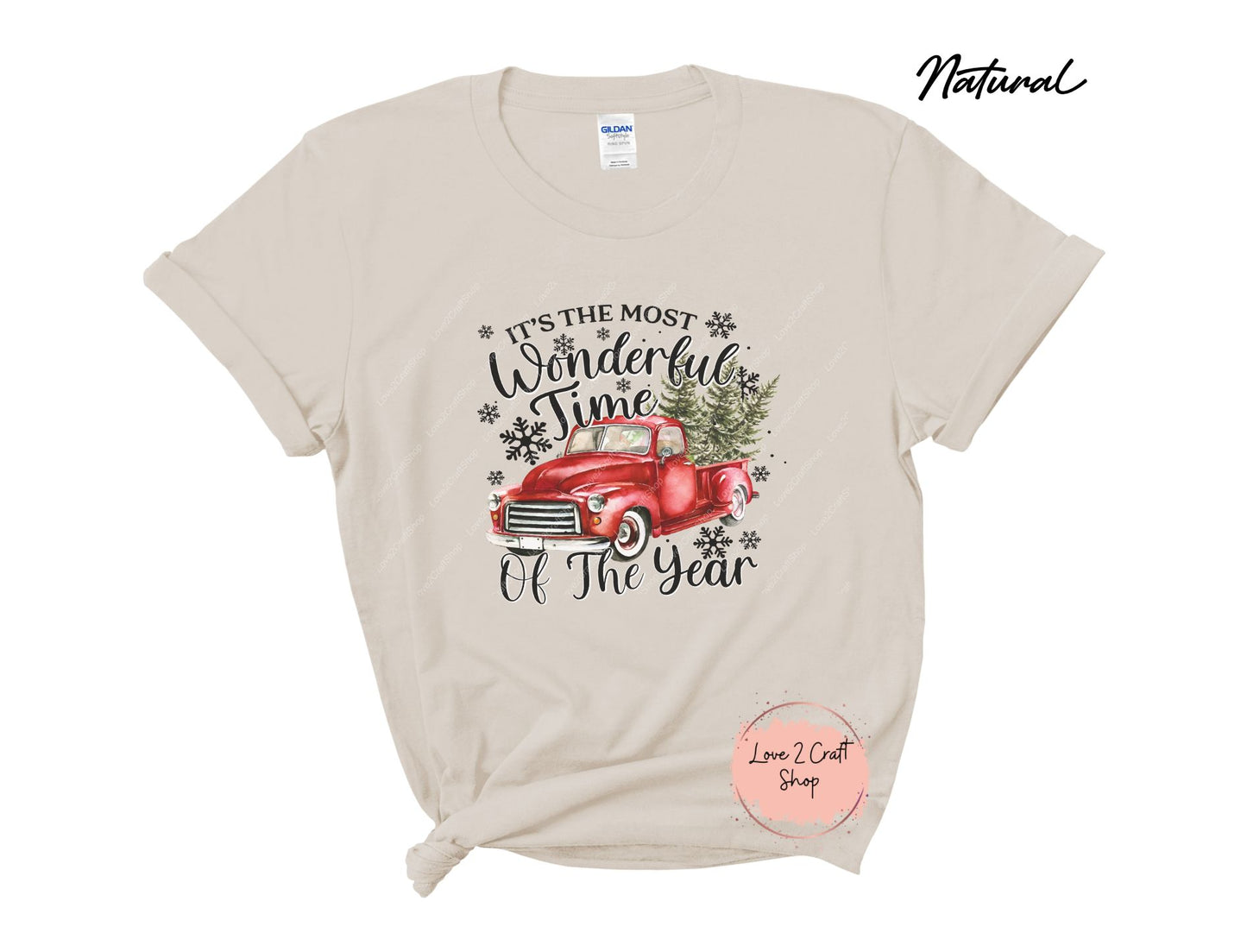 Vintage Red Truck Wonderland: It's the Most Wonderful Time of the Year Tee - Solid