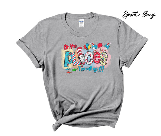 Oh the places you'll go watercolor - Cat in the Hat Tee