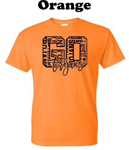 Go Trojans Black Typography Tee