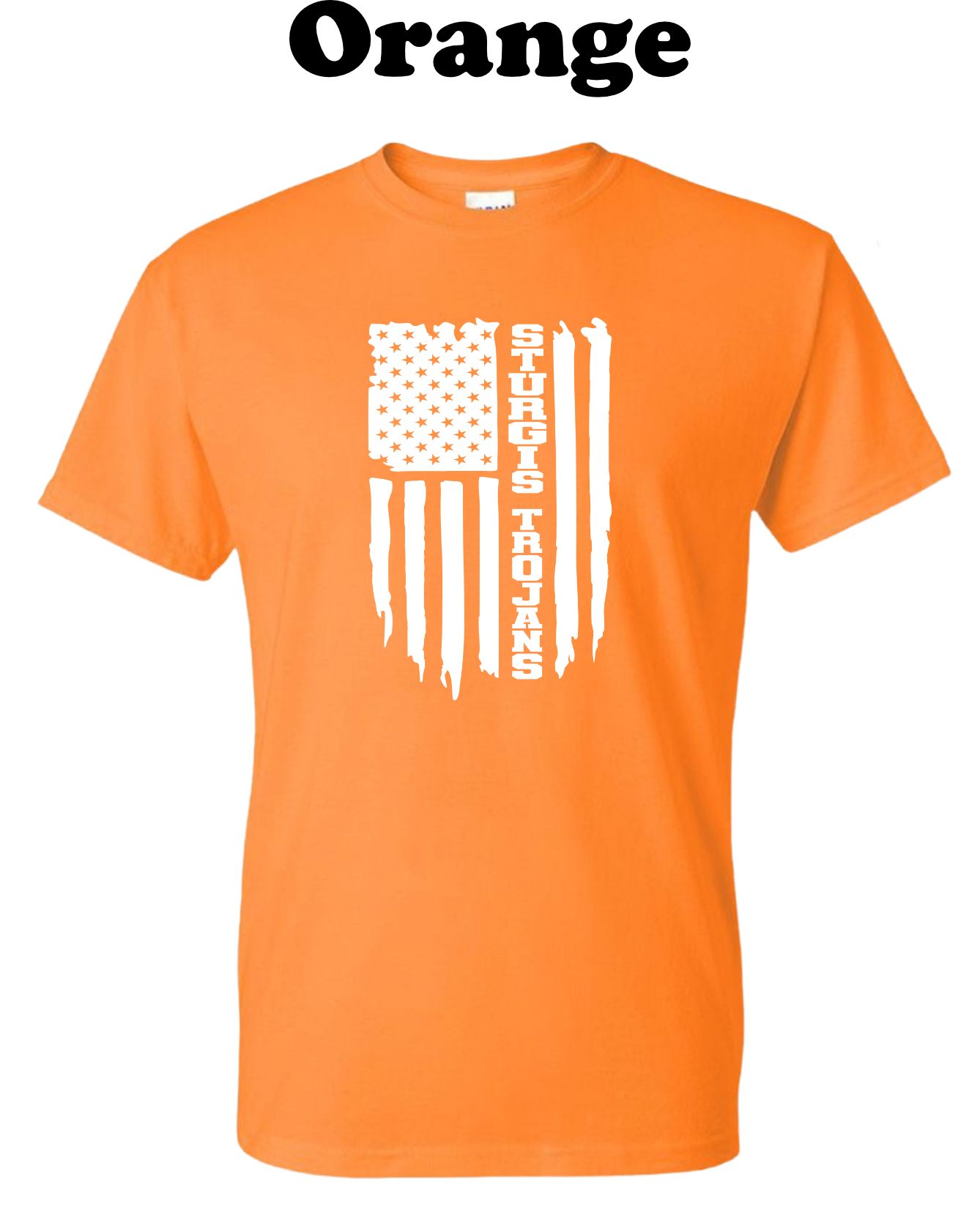 Sturgis Trojans White American Flag Tee