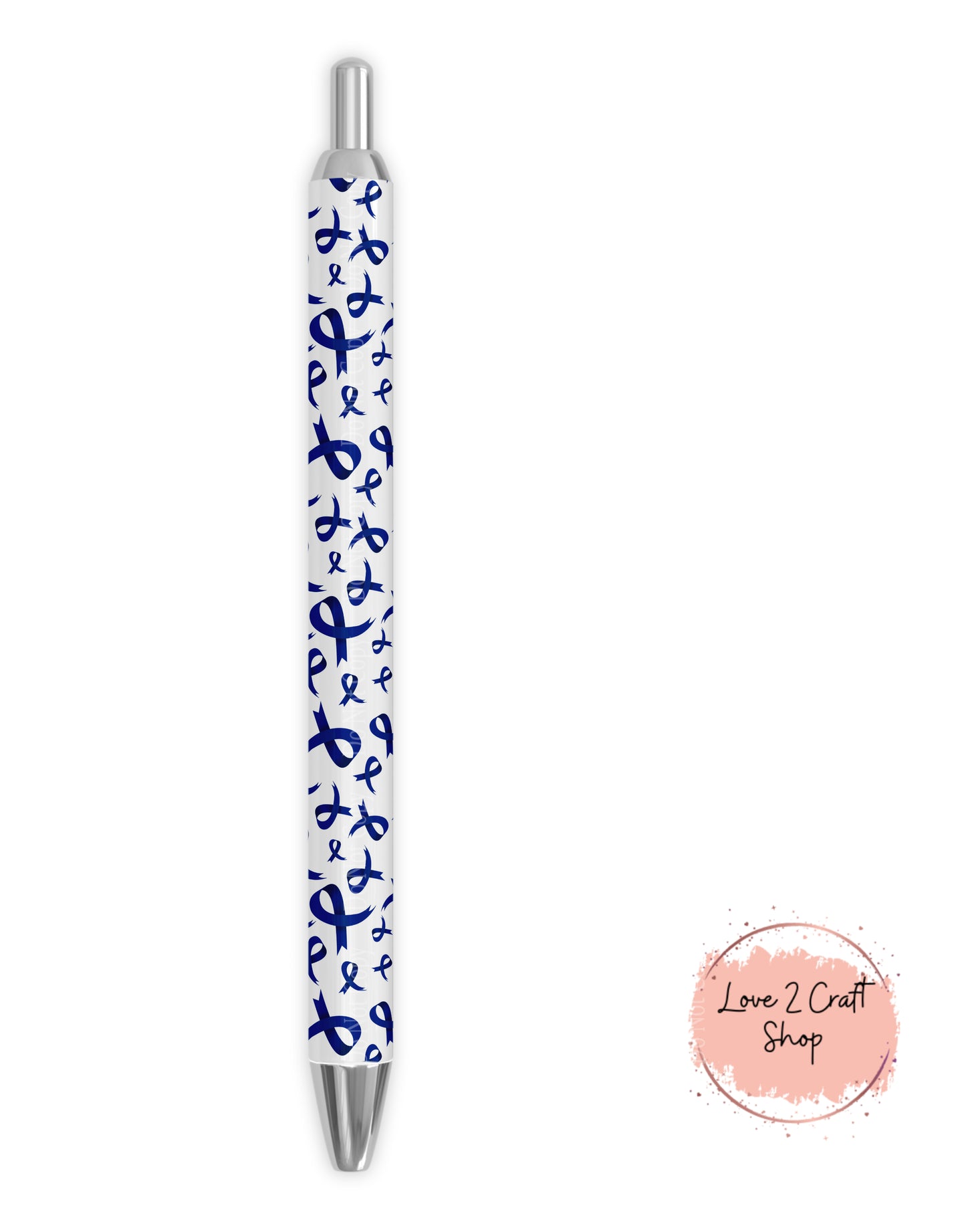 Colon Cancer Blue Ribbon Black ink Pen