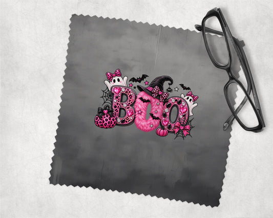 Pink BOO Halloween Eye Glass Cleaning Cloth