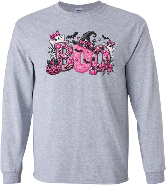Pink BOO Halloween Long Sleeve