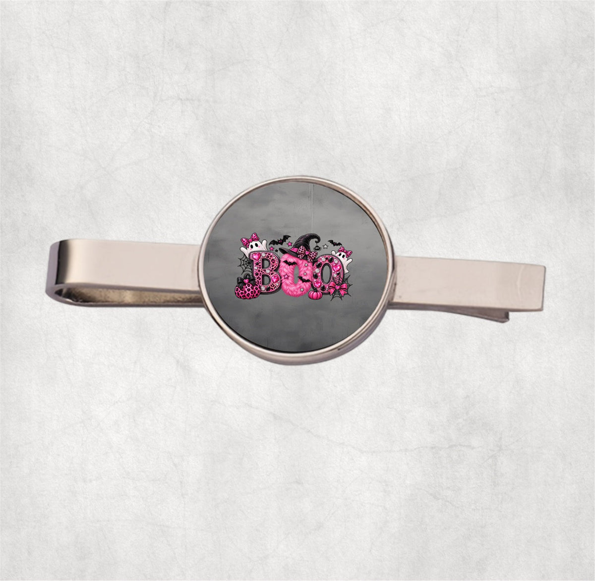 Pink BOO Halloween Mens Tie Clip
