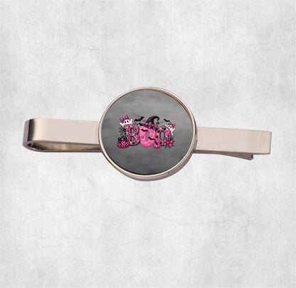 Pink BOO Halloween Mens Tie Clip