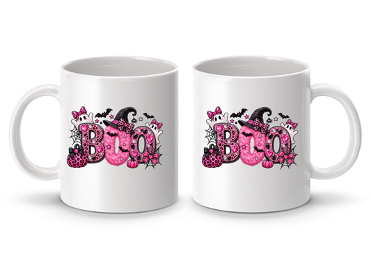 Pink BOO Halloween Mug