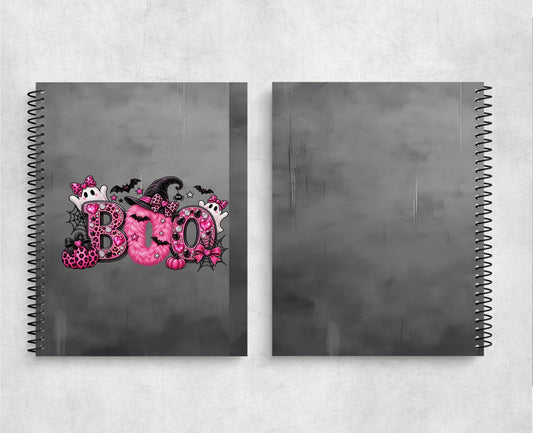 Pink BOO Halloween Notebook