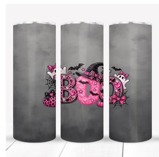 Pink BOO Halloween Tumbler