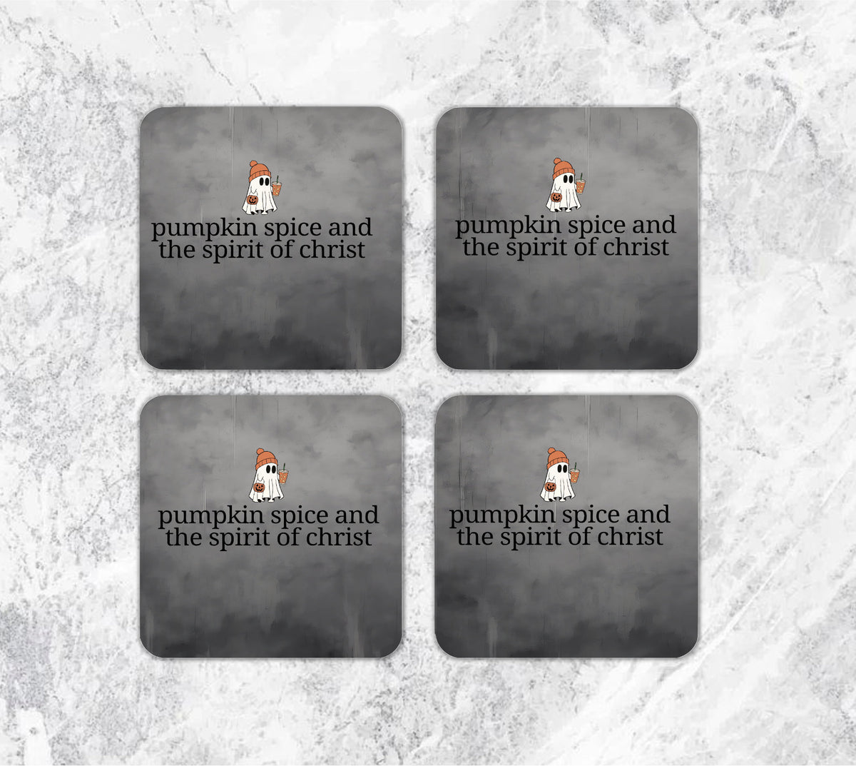 Pumpkin Spice and the Spirit of Jesus Christ Coasters - Square or Round