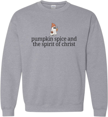 Pumpkin Spice and the Spirit of Christ Crewneck Sport Gray