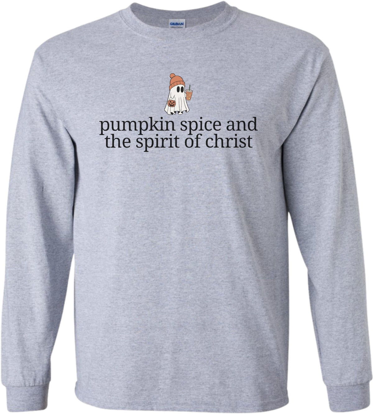 Pumpkin Spice and the Spirit of Christ Long Sleeve Sport Gray