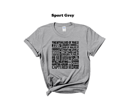 Romance Novel Book titles - typography Tee