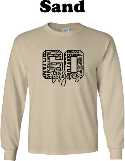 Go Trojans Black Typography Long Sleeve