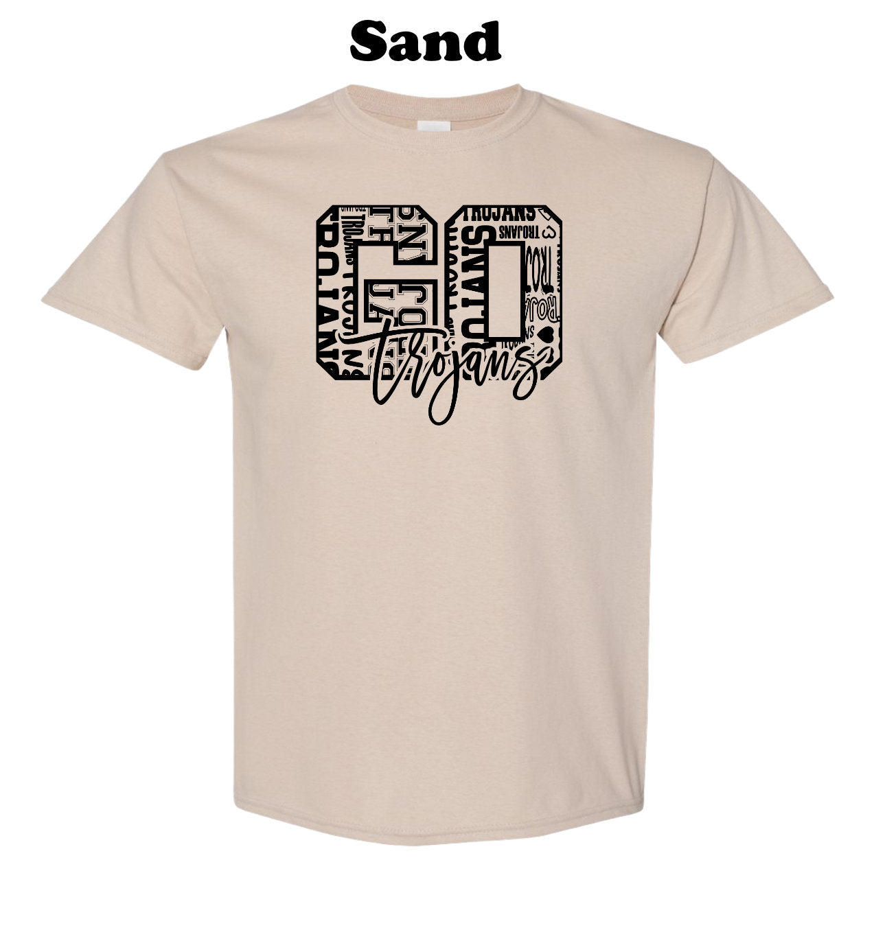 Go Trojans Black Typography Tee