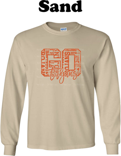 Go Trojans Orange Typography Long Sleeve
