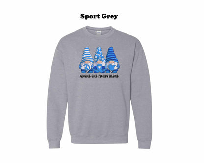 Colon Cancer Gnome one fights alone Crewneck