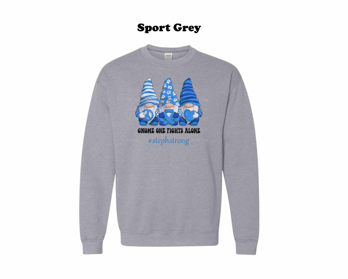 Colon Cancer Gnome one fights alone Crewneck