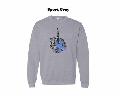 Colon Cancer Skeleton Hand Middle Finger Crewneck