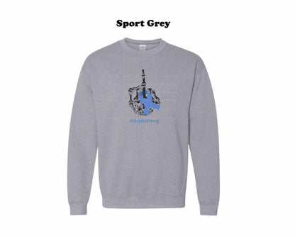 Colon Cancer Skeleton Hand Middle Finger Crewneck