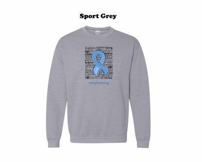 Colon Cancer ribbon typography Crewneck