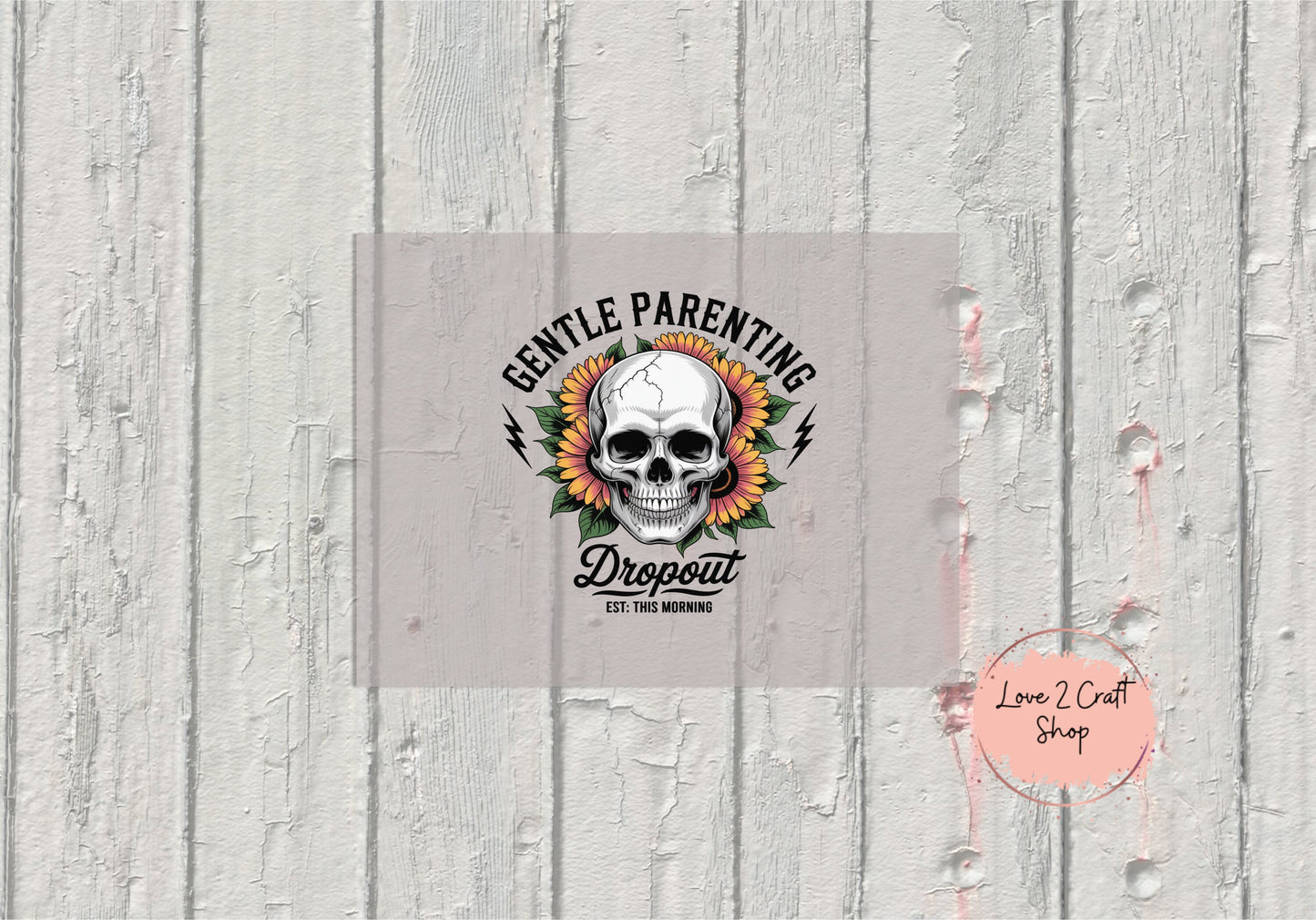 Skull Gentle Parenting with flowers DTF Print