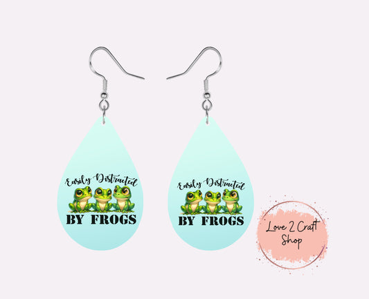 Easily distracted by Frogs Teardrop earrings