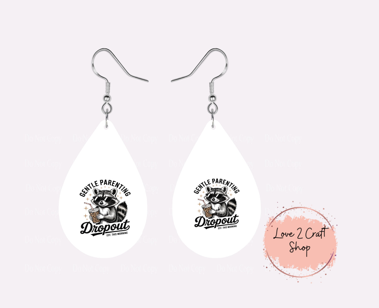 Raccoon Gentle Parenting Teardrop earrings