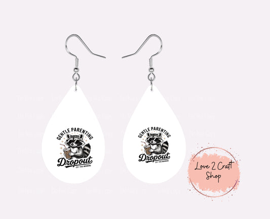 Raccoon Gentle Parenting Teardrop earrings