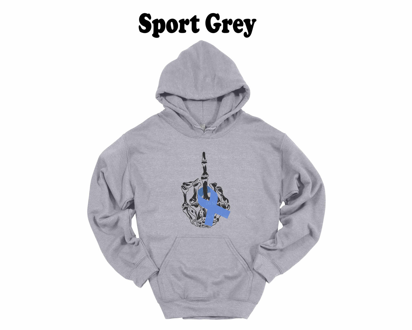 Colon Cancer Skeleton Hand Middle Finger  Hoodie