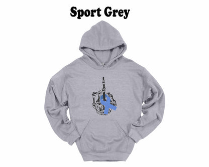 Colon Cancer Skeleton Hand Middle Finger  Hoodie