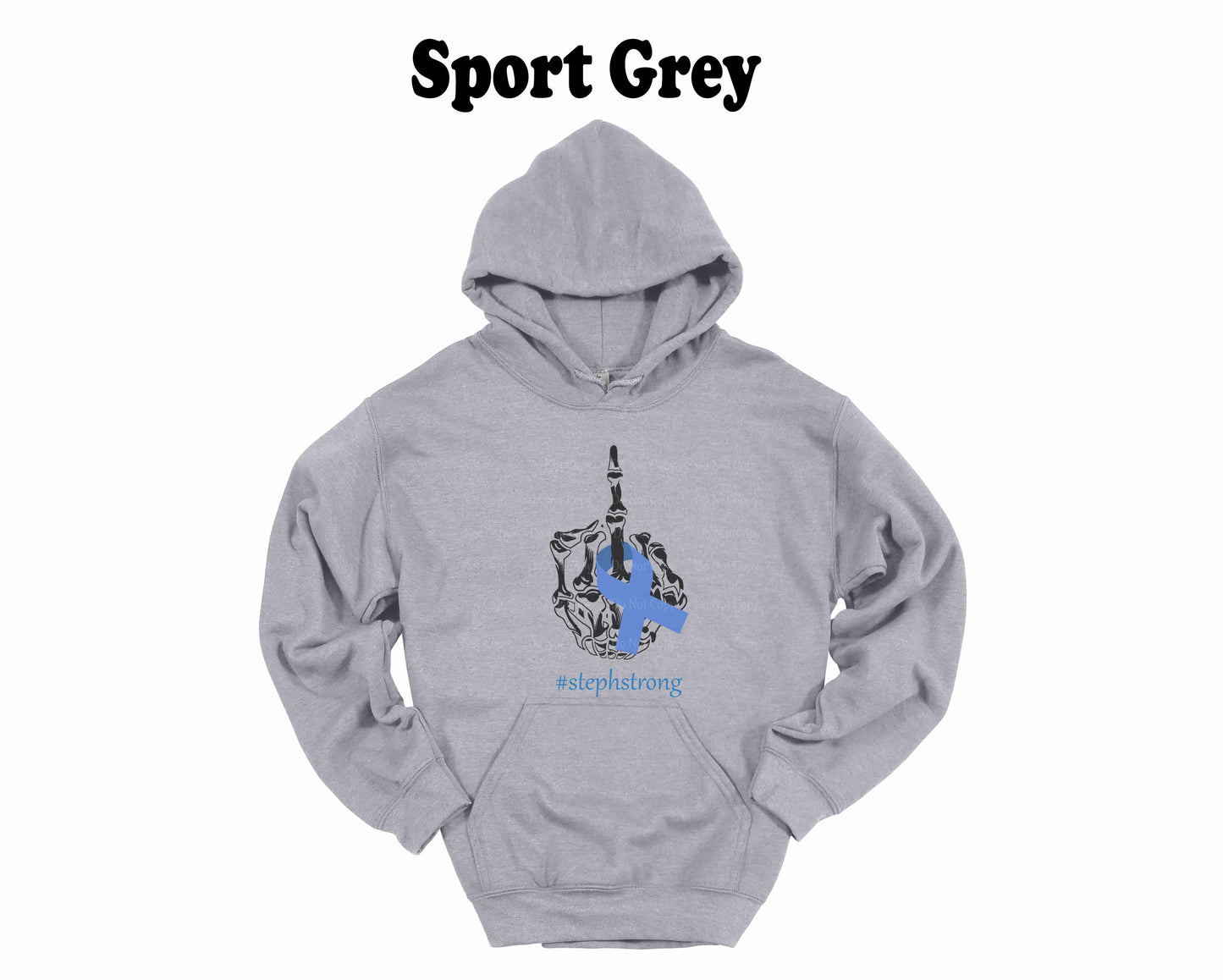 Colon Cancer Skeleton Hand Middle Finger  Hoodie