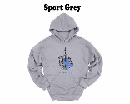 Colon Cancer Skeleton Hand Middle Finger  Hoodie