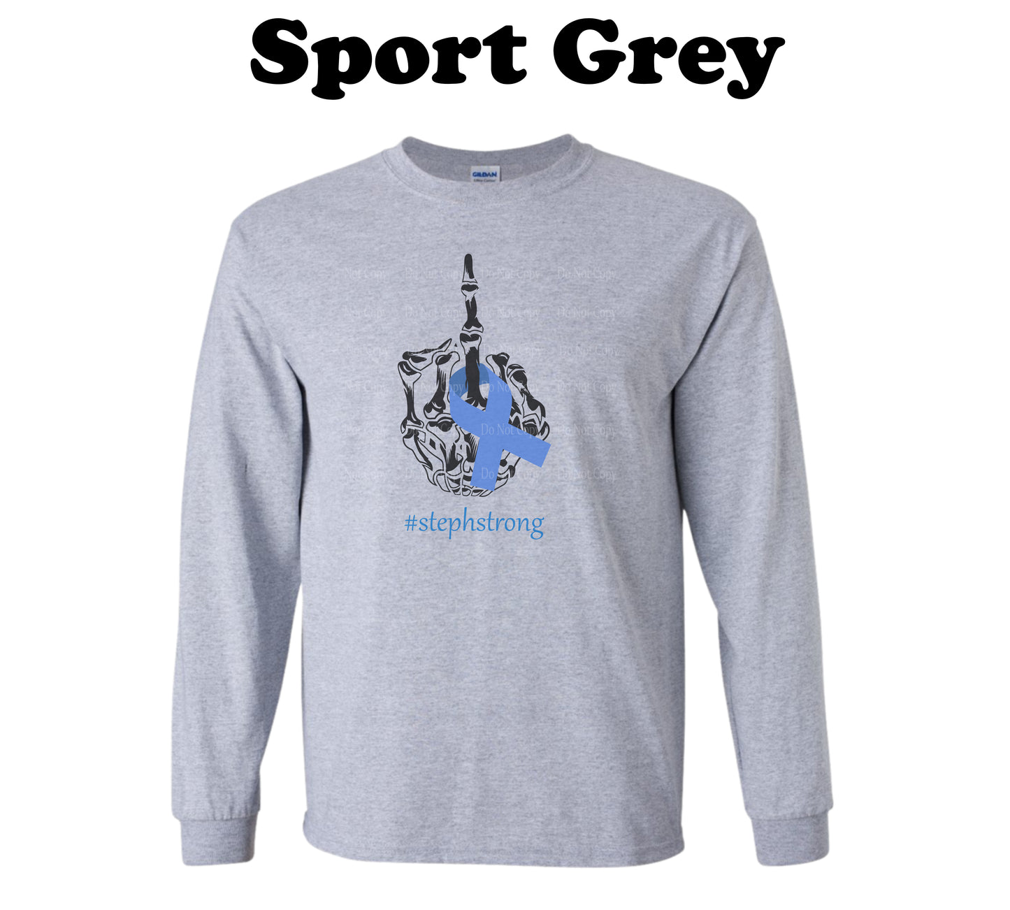 Colon Cancer Skeleton Hand Middle Finger Long Sleeve