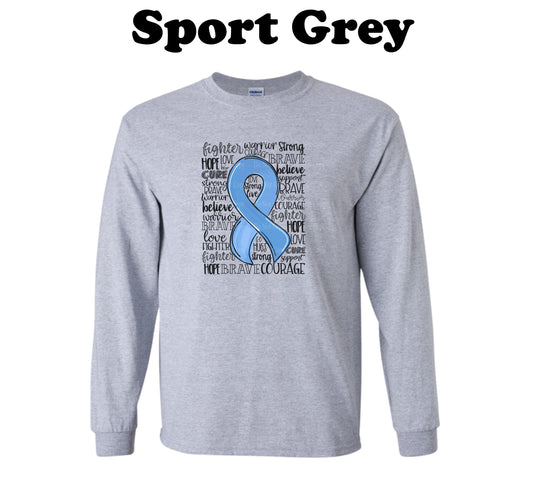 Colon Cancer ribbon typography Long Sleeve