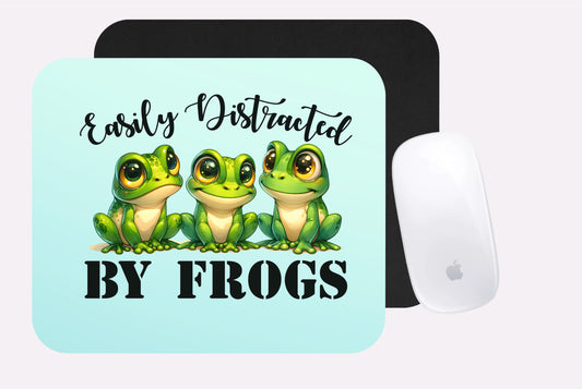 Easily distracted by Frogs Mouse Pad 7.5" x 9"