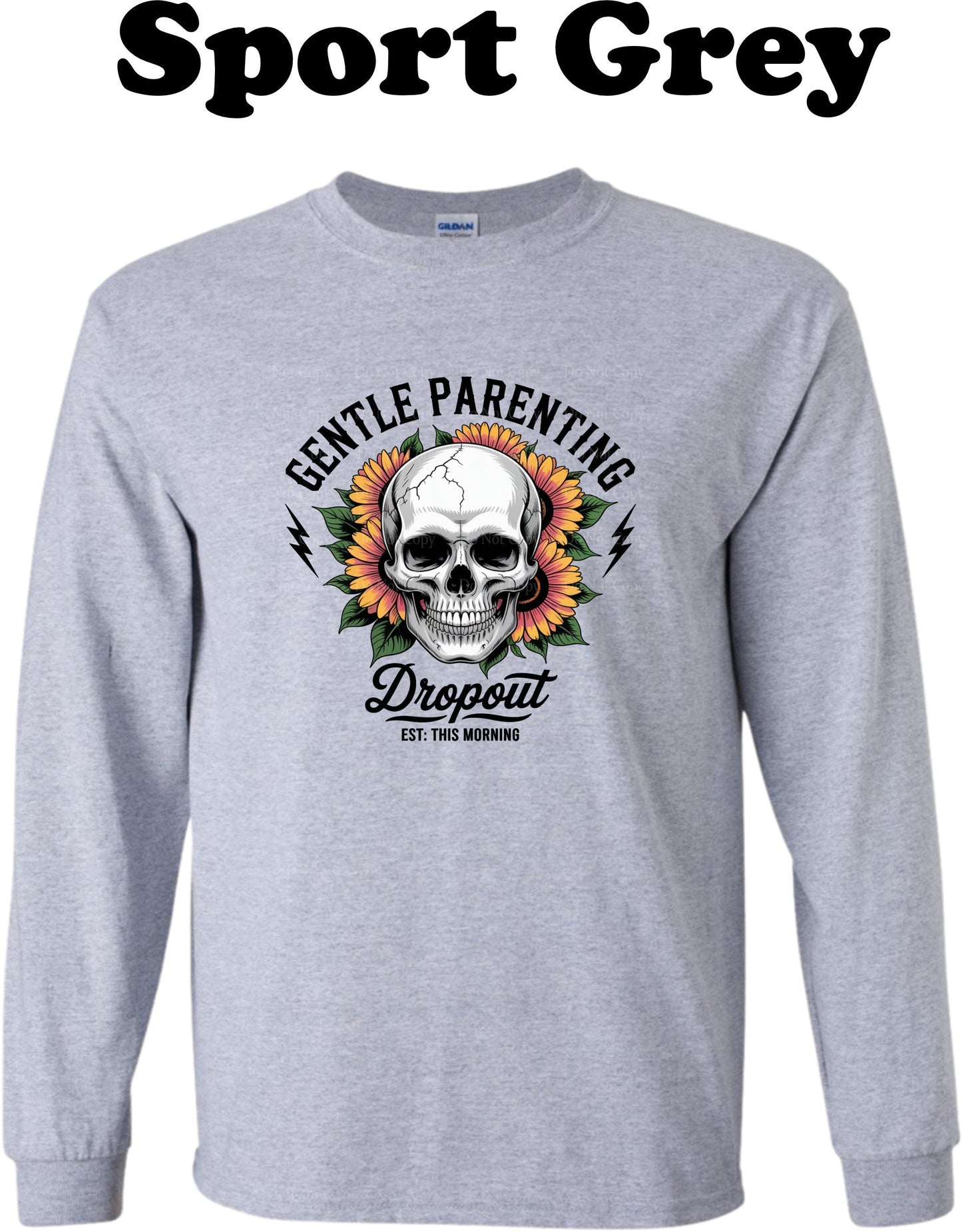 Skull Gentle Parenting with flowers Long Sleeve