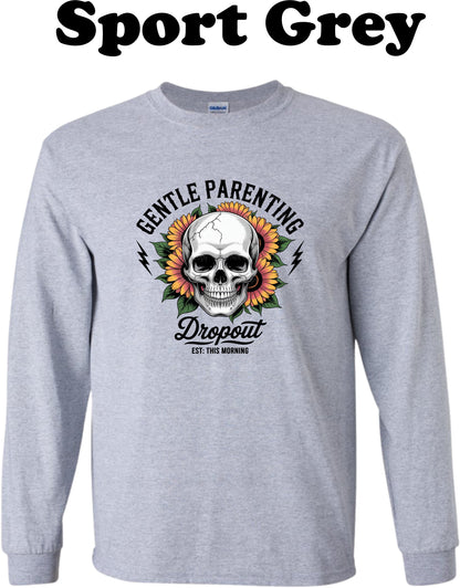 Skull Gentle Parenting with flowers Long Sleeve