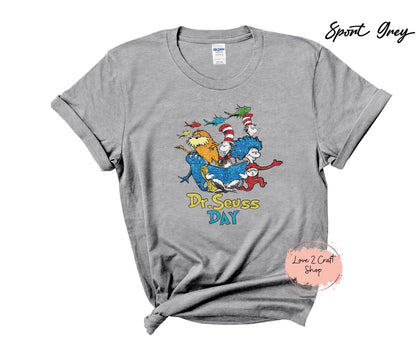 Dr Seuss Day - Faux Glitter  - Cat in the Hat T-Shirt
