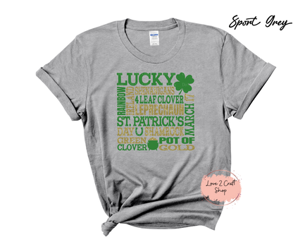 St Patricks day Subway art print - Faux Glitter  T-Shirt