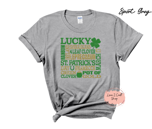 St Patricks day Subway art print - Faux Glitter  T-Shirt