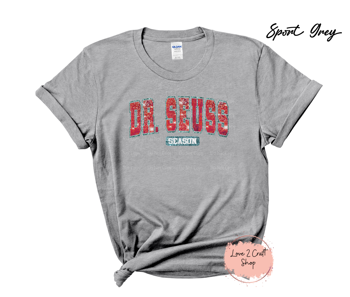 Dr Seuss Season - Faux Glitter Cat in the Hat T-Shirt
