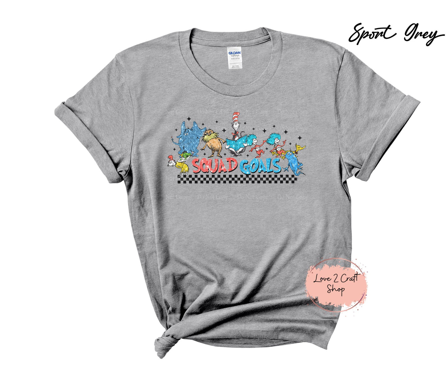 Squad Goals -  Faux Glitter  - Cat in the Hat T-Shirt