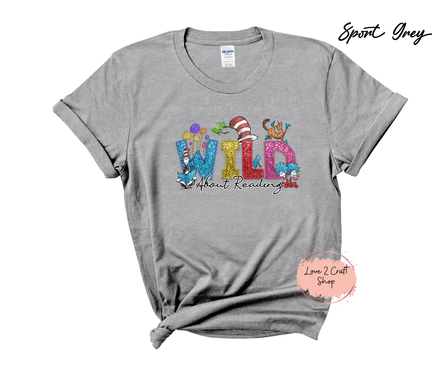 Wild about Reading  - Faux Glitter  - Cat in the Hat Youth T-Shirt