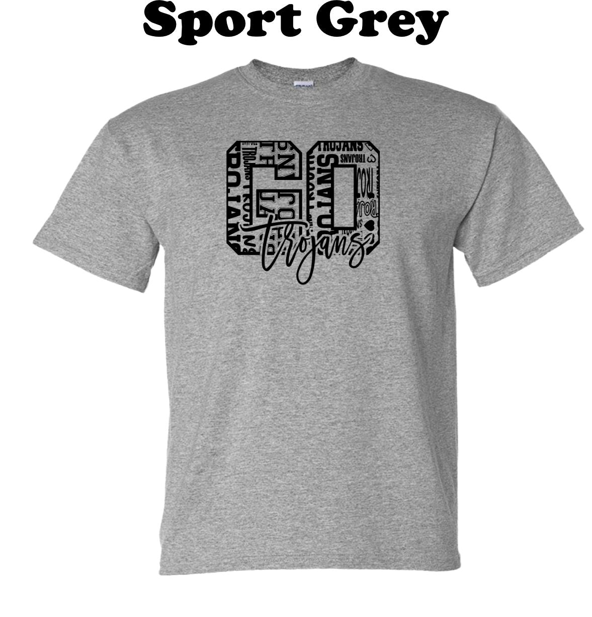Go Trojans Black Typography Tee