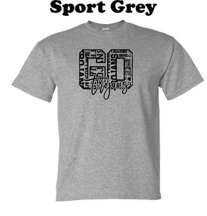 Go Trojans Black Typography Tee