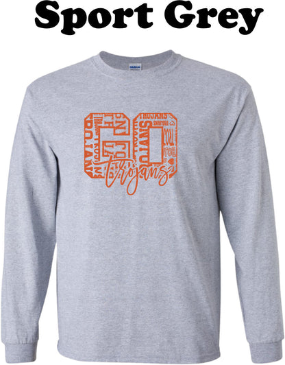 Go Trojans Orange Typography Long Sleeve